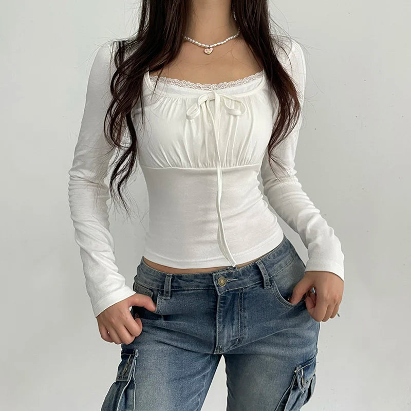 - Winter dog thick down jacketCoquette Bow Ruched Bust Top