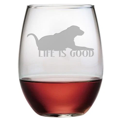 - Chinchilla cooling ice nest ceramic plateLife Is Good Stemless Wine Glasses, Set Of 4