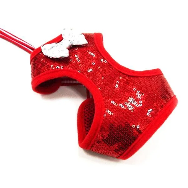  -Anti-slip claw protection raincoat FOR dogsEasy Go Sequins Dog Harness Red