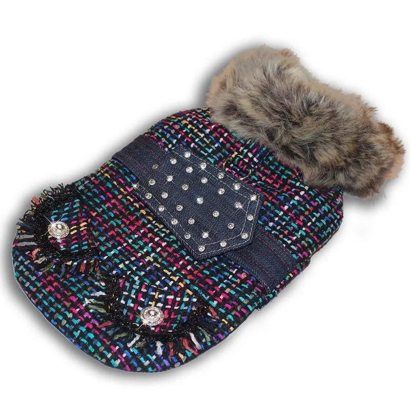 - Hamster silent running wheel to prevent chewingMulti-Color Tweed And Faux Fur Dog Coat