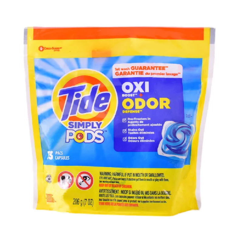 - Rabbit grass rack to prevent waste food boxTIDE PODS SIMPLY OXI ODOR 13 CAPSULES 206 GM