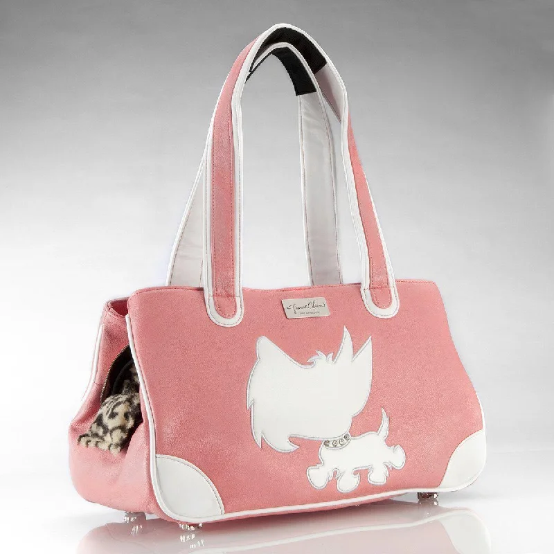  -Anti-slip claw protection raincoat FOR dogsTerrier Rescue Me Tote Faux Leather Dog Carrier Pink