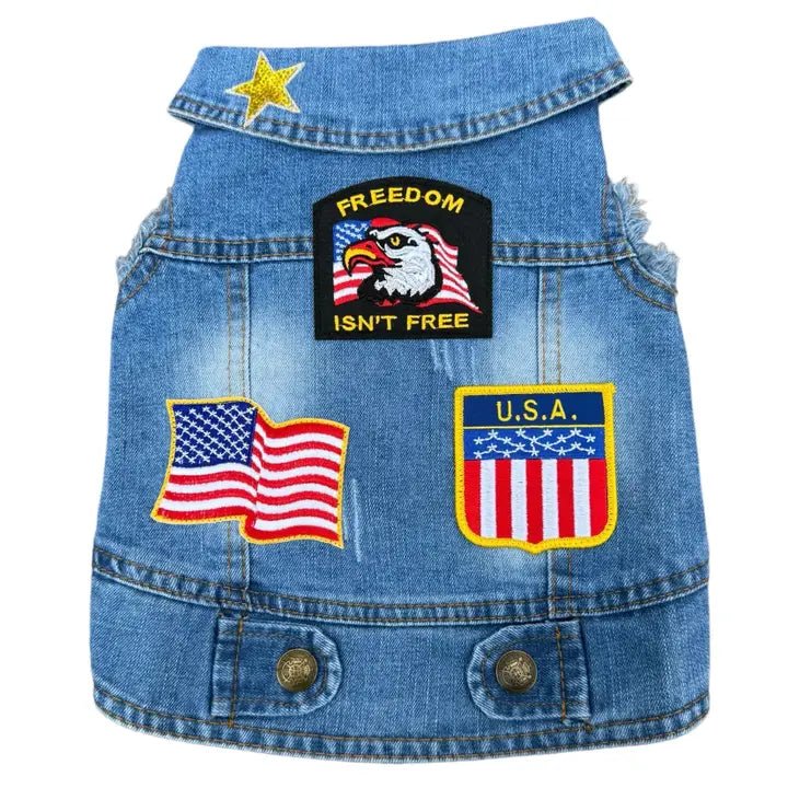Pet lace clothesAll American Denim Vest