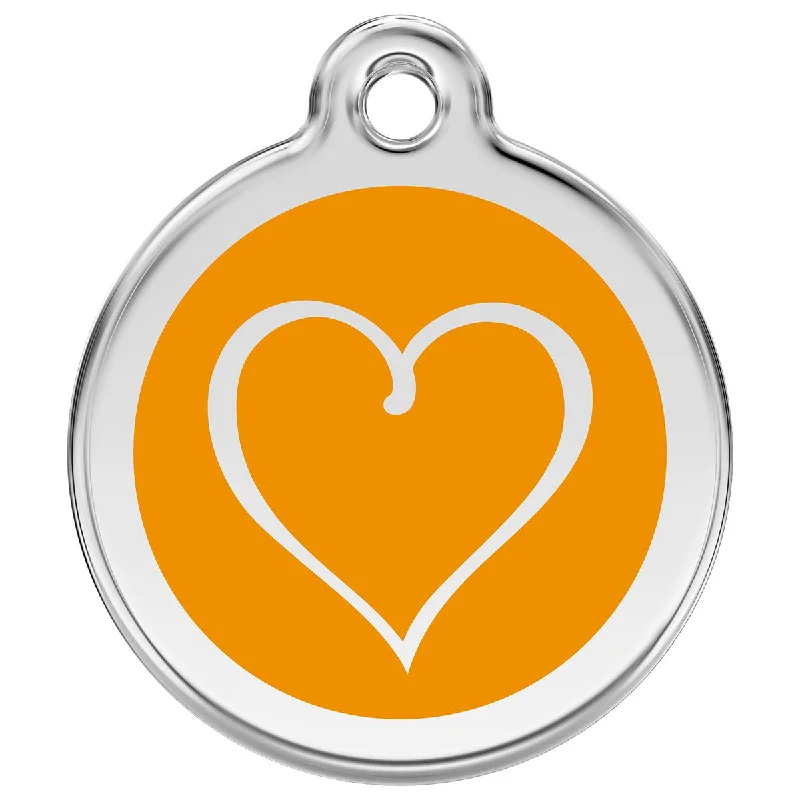 - Pet monitor with cameraStainless Steel And Enamel Tribal Heart Orange Dog ID Tag
