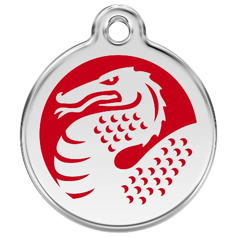- Car dog seat beltStainless Steel And Enamel Dragon Red Dog ID Tag