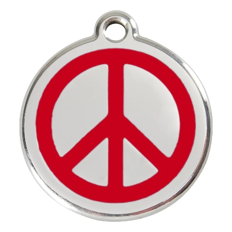 - Foldable and portable cat bagStainless Steel And Enamel Peace Sign Red Dog ID Tag