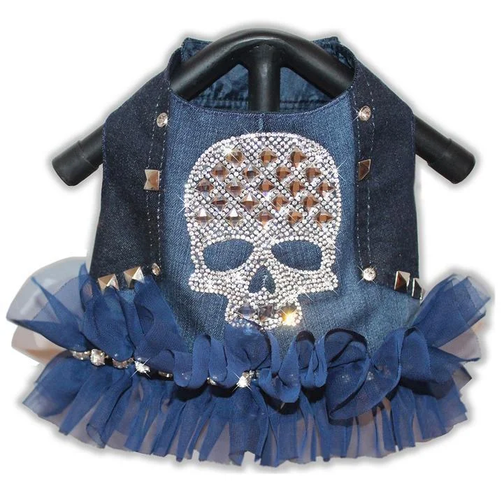 - Cat stress soothing sprayStudded Crystal Bling Denim Dog Harness Vest