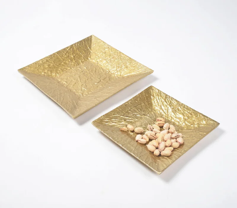- ​​Christmas pet Christmas clothingGolden Lacquered Aluminium Decorative Trays (Set of 2)