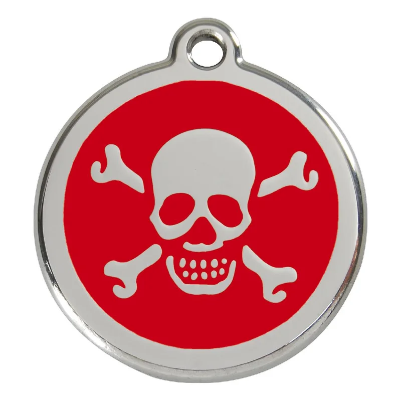 - Custom pet birthday cakeStainless Steel And Enamel Skull And Crossbones Red Dog ID Tag - Custom pet birthday cakeStainless Steel And Enamel Skull And Crossbones Red Dog ID Tag