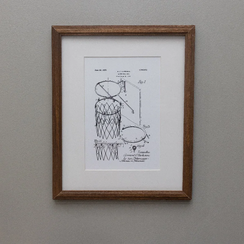 ---Basketball Net Patent Matted Print