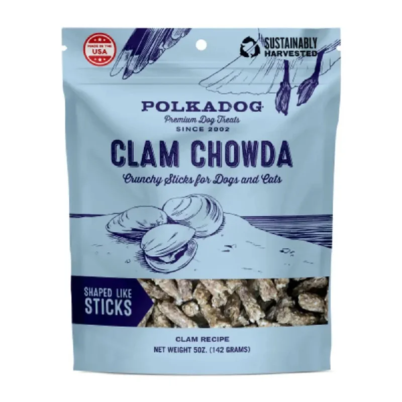- Winter warm clothes for short-haired dogsPolka Dog Clam Chowda Dog & Cat Treats 5oz Bag