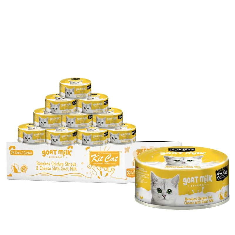    - Senior cat food  [CTN OF 24] Kit Cat Goat Milk Gourmet Canned Cat Food - Chicken & Cheese (70g)
