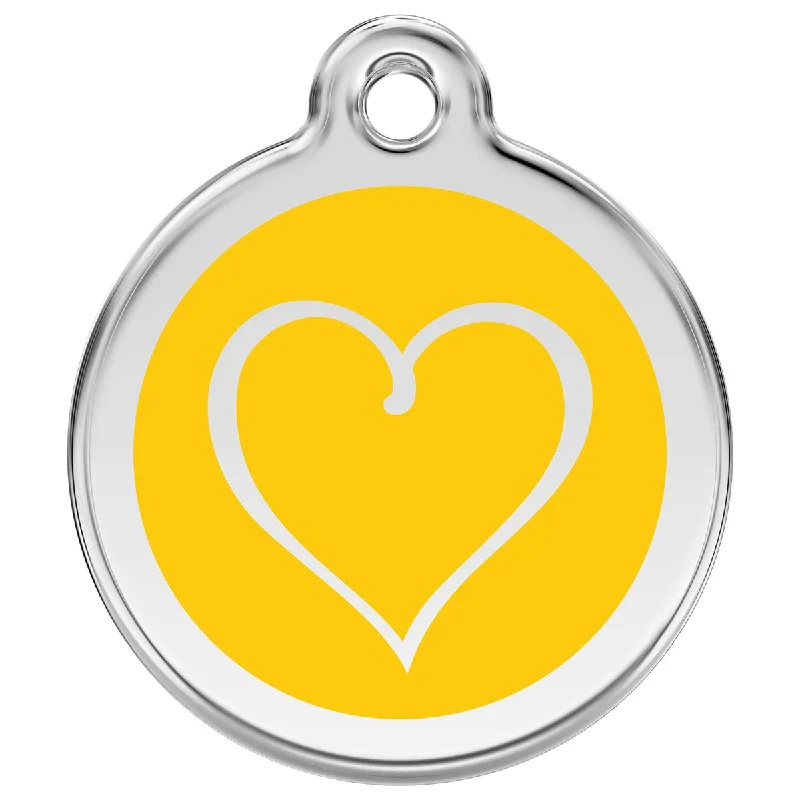 - Remote interactive pet feederStainless Steel And Enamel Tribal Heart Yellow Dog ID Tag - Remote interactive pet feederStainless Steel And Enamel Tribal Heart Yellow Dog ID Tag