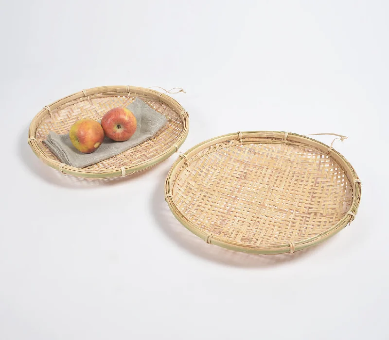 - Solid wood cat climbing frame customizedWoven Bamboo Trays (Set of 2)