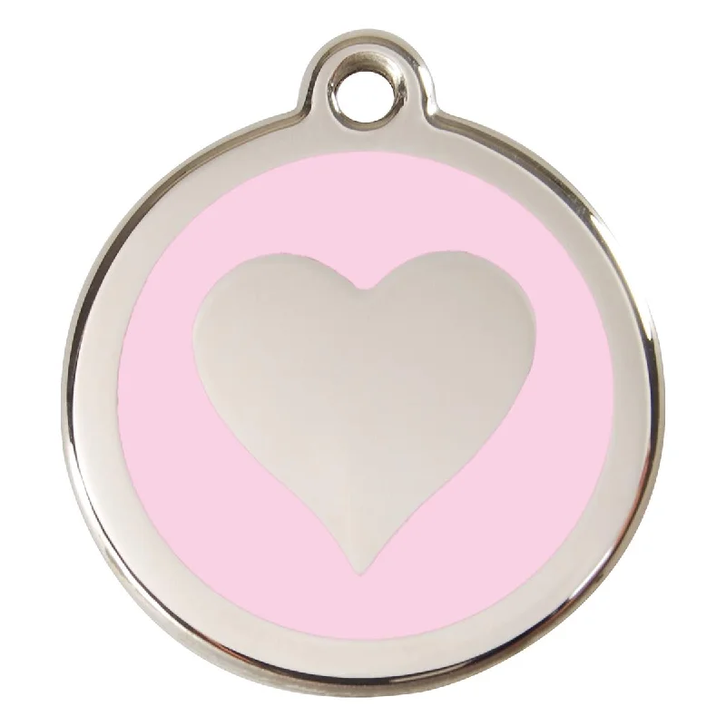 - Air box TSA certified check-inStainless Steel And Enamel Heart Pink Dog ID Tag