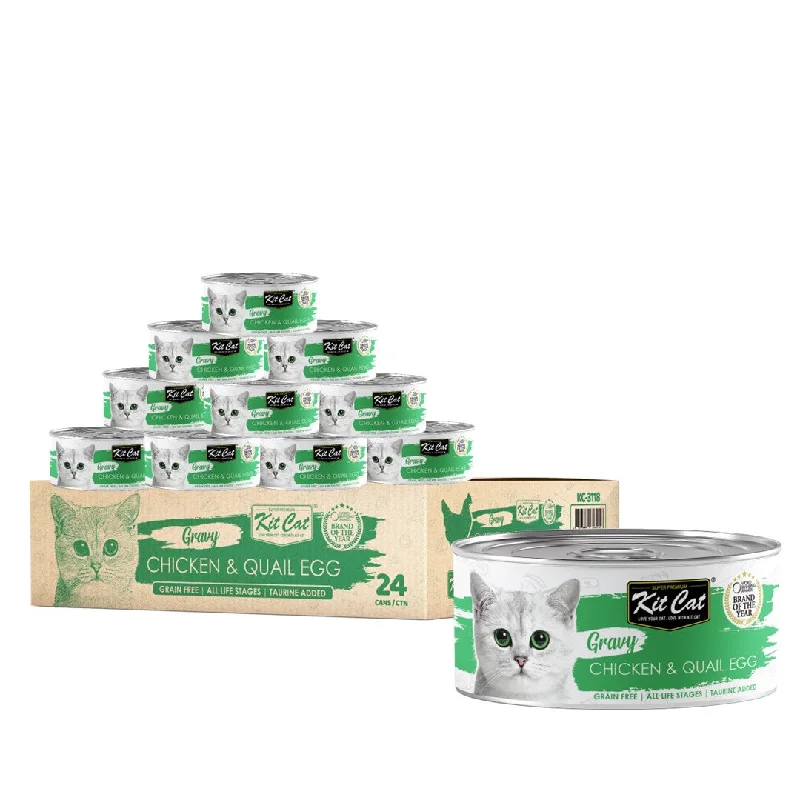   - Cat food discounts and promotions  [CTN OF 24] Kit Cat Gravy Cat Canned Food - Chicken & Quail Egg (70g)