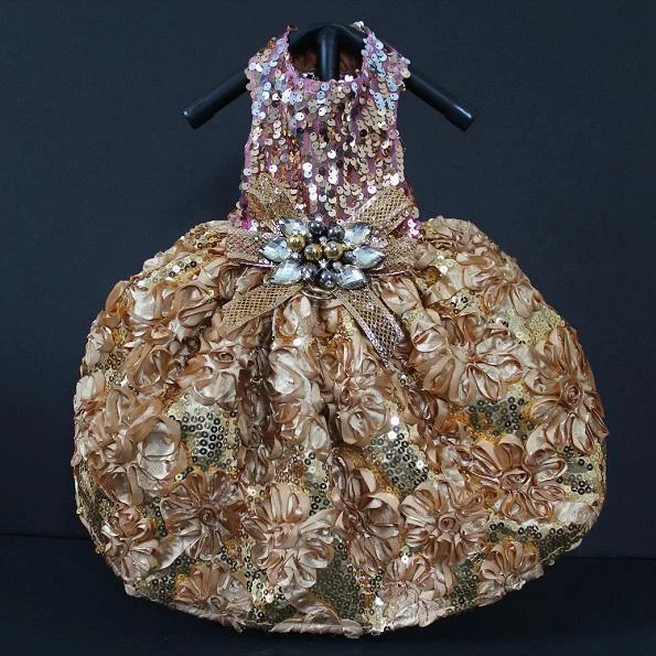 - Natural latex pet mattressAll That Glitters Pink And Gold Sequin Holiday Dog Dress