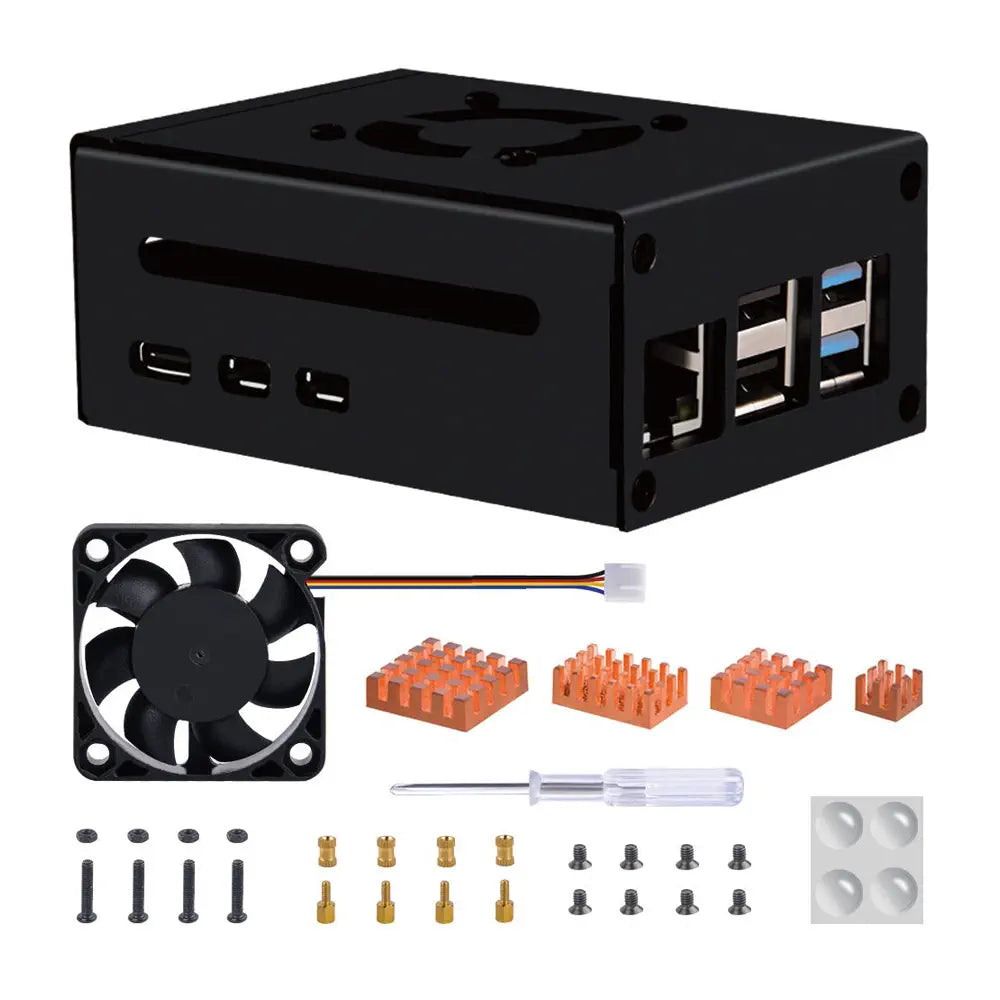 - Smart cat litter box with automatic cleaning52Pi Raspberry Pi 5 Metal Case w/ 4010 Fan & Copper Heatsinks