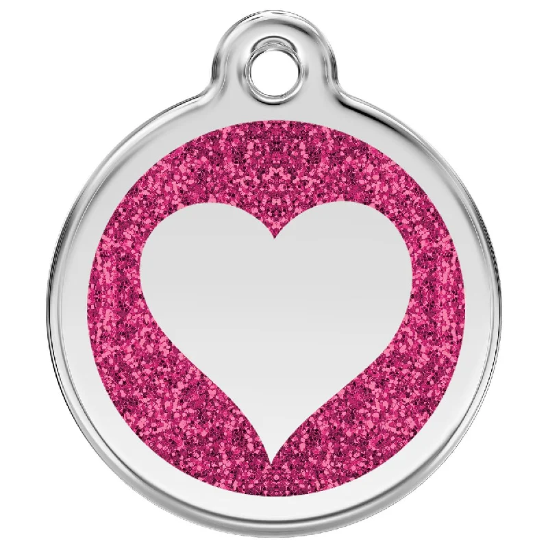 - Remote interactive pet feederStainless Steel And Glitter Enamel Heart Hot Pink Dog ID Tag