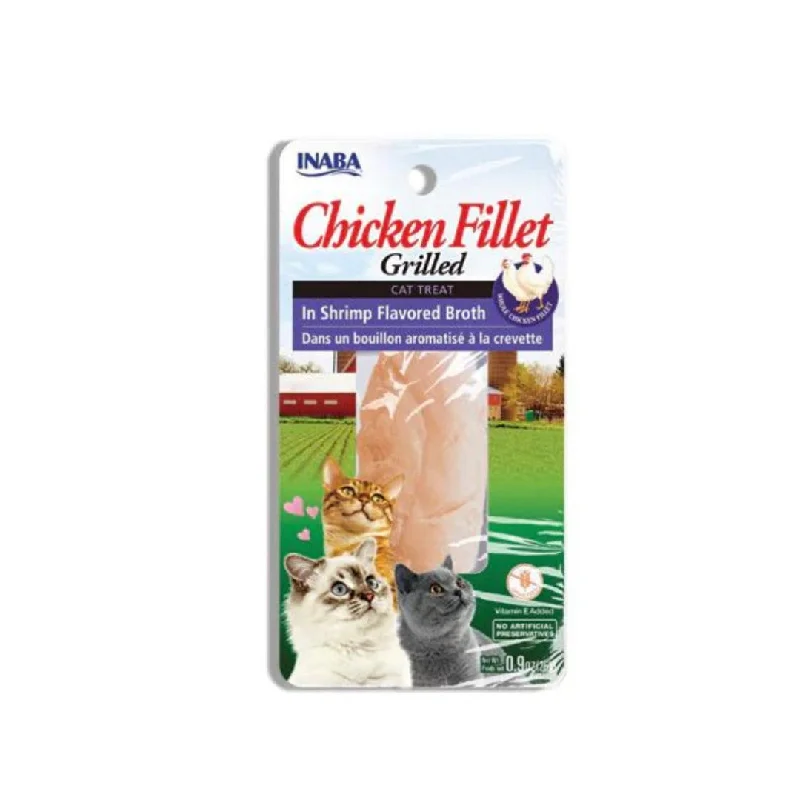    - Cat food for spayed/neutered cats  Inaba Chicken Fillet Chicken In Shrimp Broth Cat Treat - 25 Gm