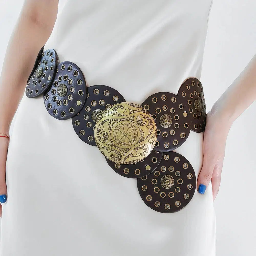 - Chinchilla cooling ice nest ceramic plateVintage Ethnic Floral Buckle Belt