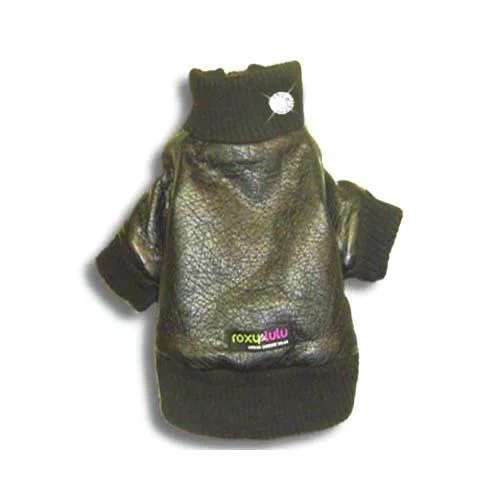  -Non-contact cat thermometerBlack Pleather Bomber Dog Coat