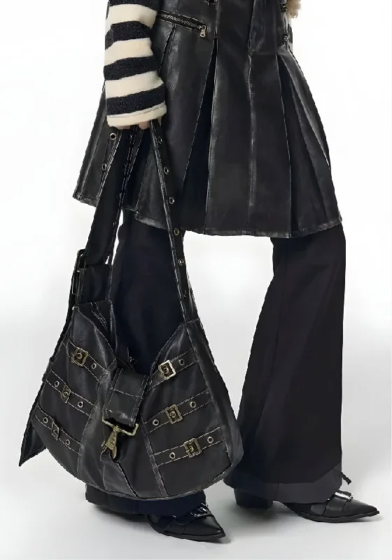 - Pet tear stain cleaning wipesY2K Grunge Faux Leather Belted Bag