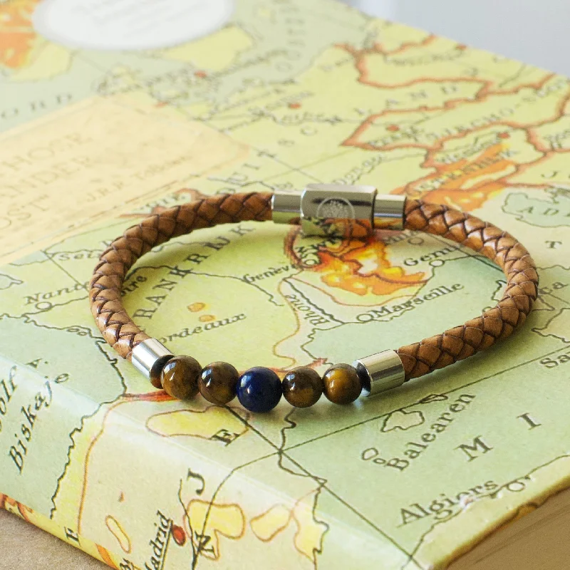  -Explosion-proof leash FOR LARGE dogsLight Brown Braided Bracelet