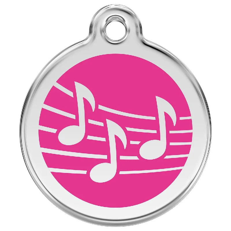 - Winter warm clothes for short-haired dogsStainless Steel And Enamel Music Hot Pink Dog ID Tag - Winter warm clothes for short-haired dogsStainless Steel And Enamel Music Hot Pink Dog ID Tag
