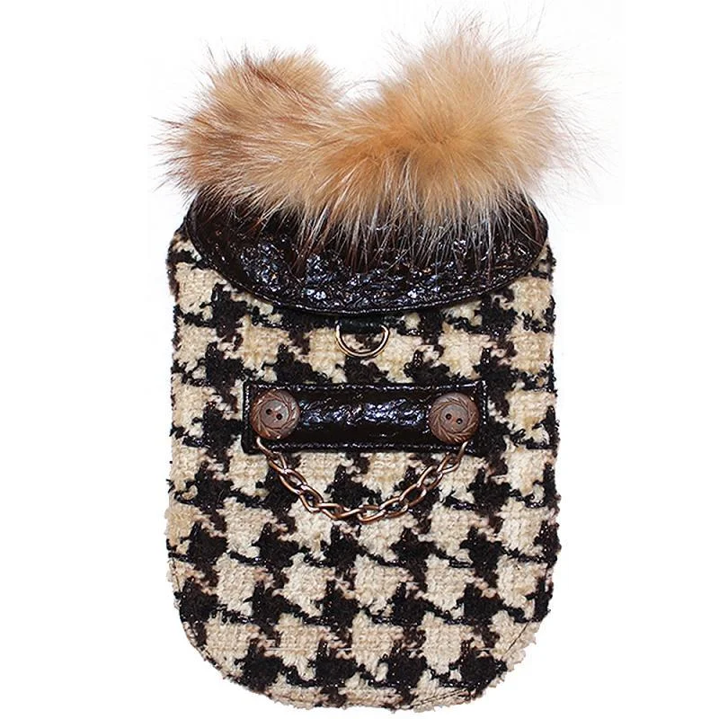 - Climbing pet constant temperature heating padHerringbone Luxury Winter Mohair Harness Dog Coat