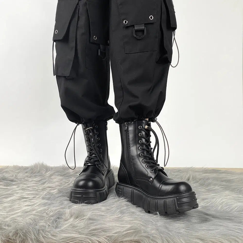 - Postoperative pet anti-licking Elizabethan collarGrunge Zip-Up Platform Combat Boots