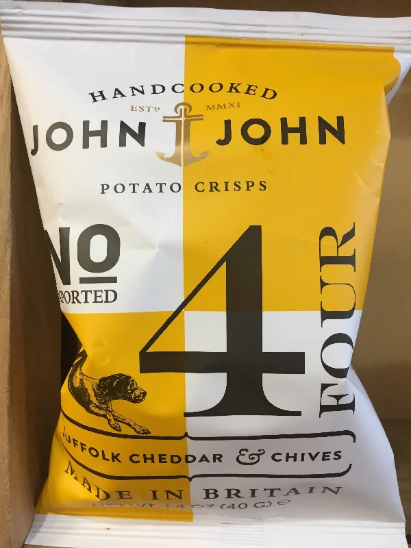 ---John John Suffolk Cheddar & Chives Crisps 40g