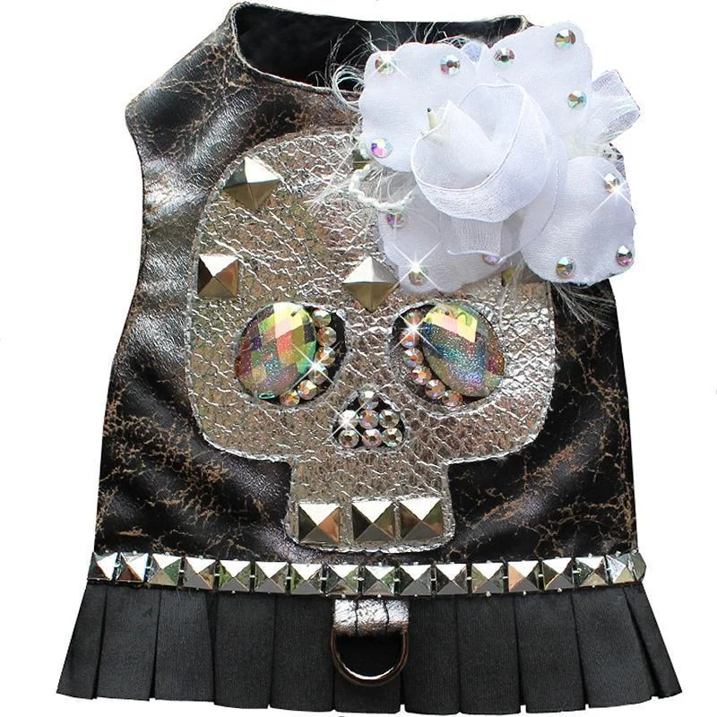 - Smart cat litter box with automatic cleaningSilver Rocker Glam Skull And Rose Dog Harness Vest