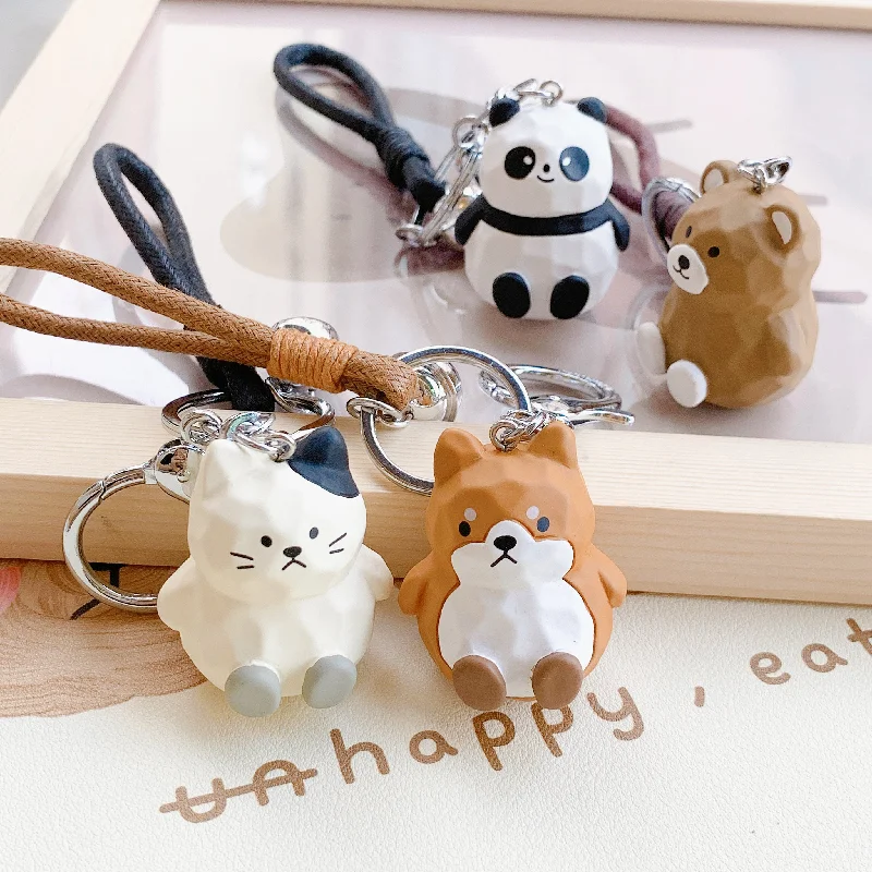  . **Pet food bowl is anti-slip design**Mima Wood Effect Wildlife Keyring