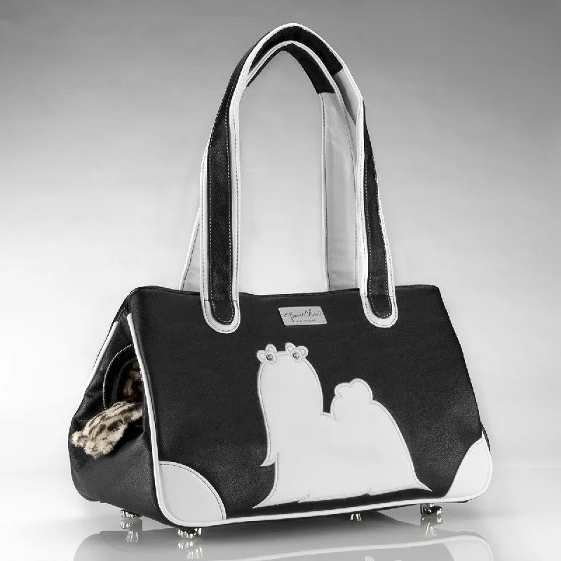 - Dog heart rate monitoring collarMajestic Maltese Rescue Me Tote Faux Leather Dog Carrier Black