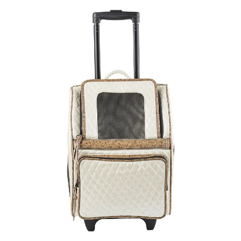 - Pet stroller can be taken on the planePetote Rio Dog Carrier Ivory Quilted