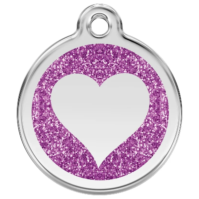 - Pet water dispenser UV sterilization versionStainless Steel And Glitter Enamel Heart Purple Dog ID Tag - Pet water dispenser UV sterilization versionStainless Steel And Glitter Enamel Heart Purple Dog ID Tag