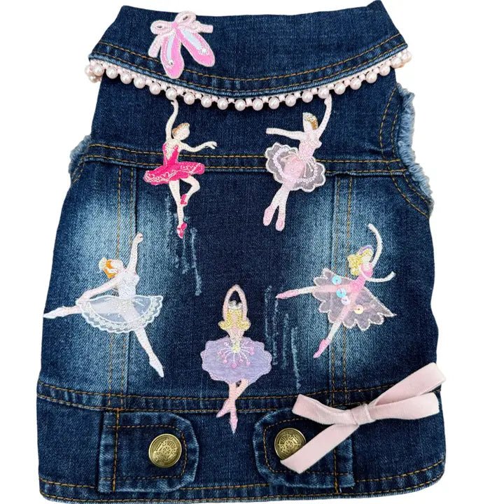 Pet night clothes with LED lightsEn Pointe Denim Vest