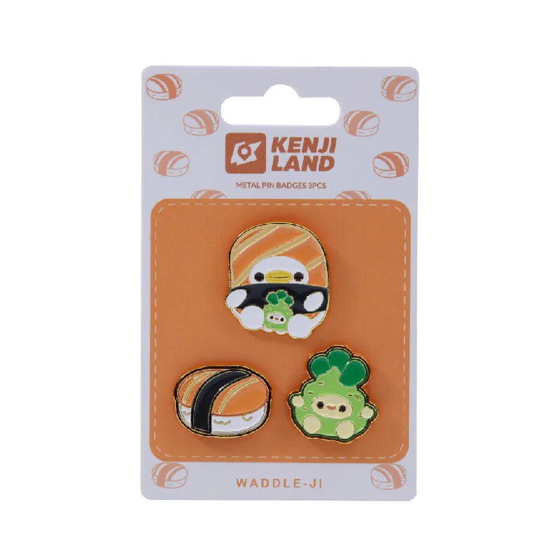  . **Cat drinking fountain filter model**Metal Pin Badges 3pcs - Kland Waddle - Ji