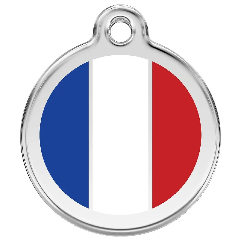  -Non-contact cat thermometerStainless Steel And Enamel French Flag Dog ID Tag