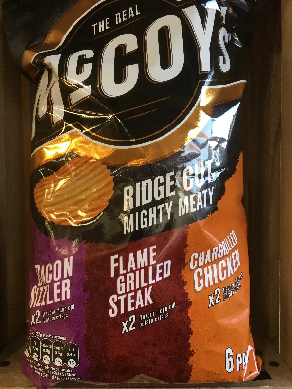 - Natural latex pet mattressMcCoy's Ridge Cut Crisps Mighty Meaty 6x Pack