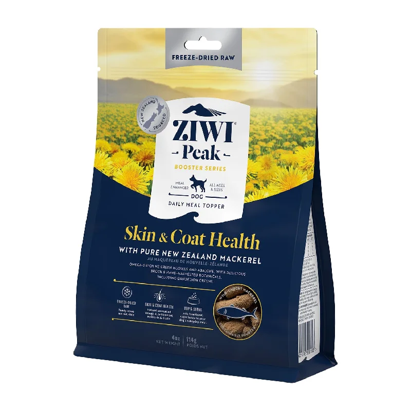  -High-fiber dog foodZIWI Peak Freeze Dried Dog Booster Skin & Coat