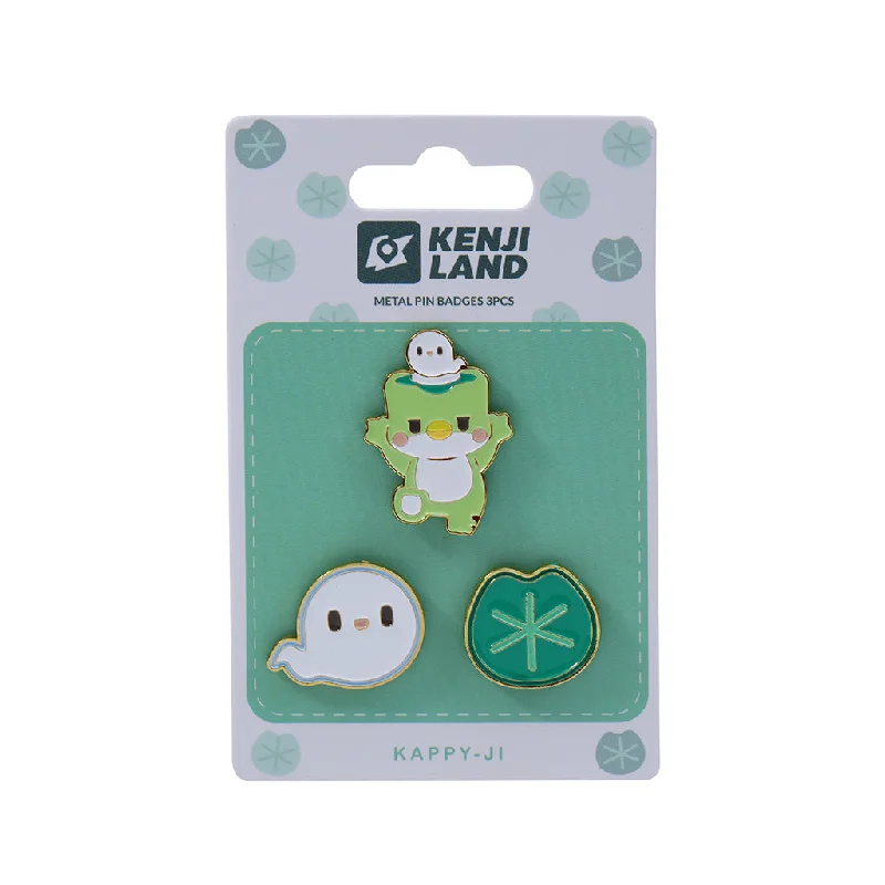  . **Cat clothes cute model**Metal Pin Badges 3pcs - Kland Kappy - Ji