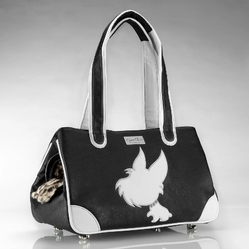  -Anti-scratch scratching board AND cat bed in oneI Love New Yorkie Rescue Me Tote Faux Leather Dog Carrier Black