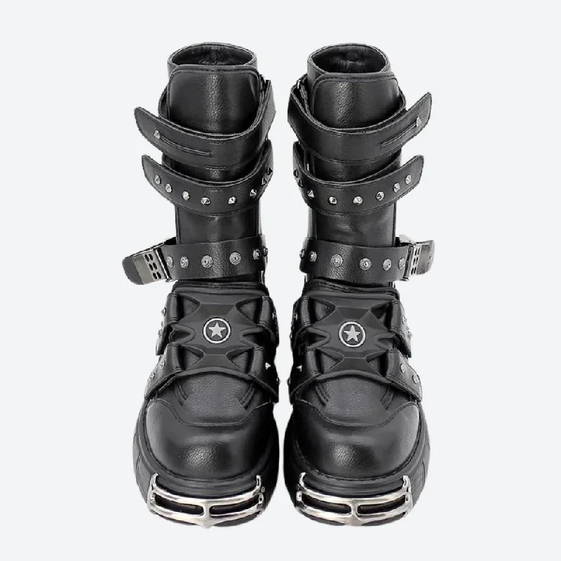- Cat anti-jump window safety netGrunge Velcro Straps Chunky Platform Boots