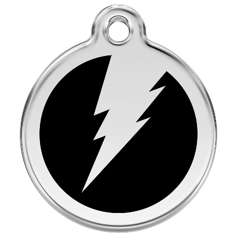 - Cat stress soothing sprayStainless Steel And Enamel Flash Black Dog ID Tag