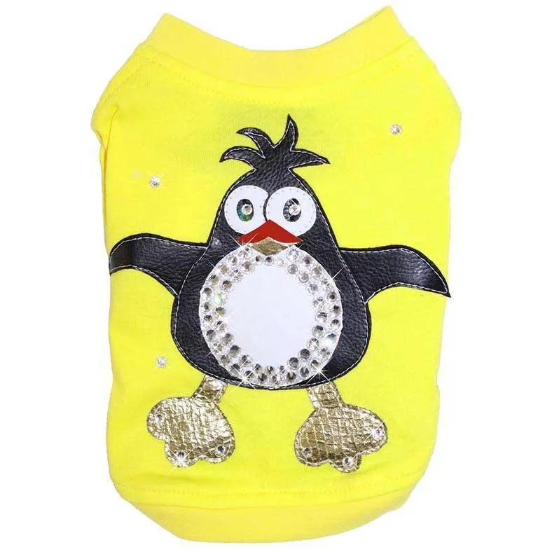- ​​Christmas pet Christmas clothingCouture Penguin Yellow Dog Shirt