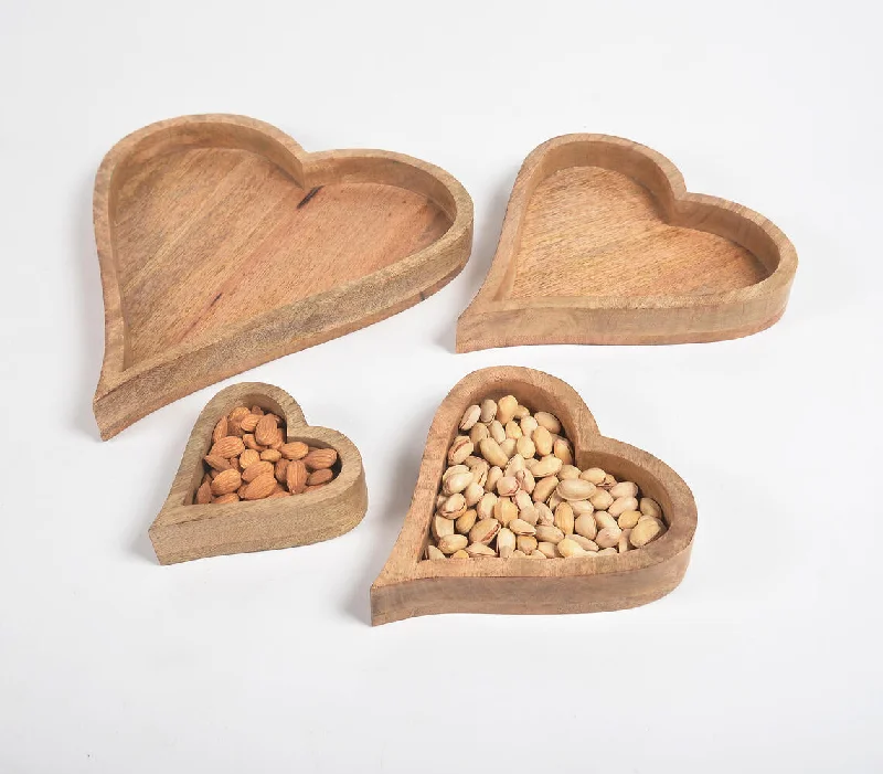 - Smart cat litter box with automatic cleaningHeart-Shaped Mango Wood Nesting Trays (set of 4)
