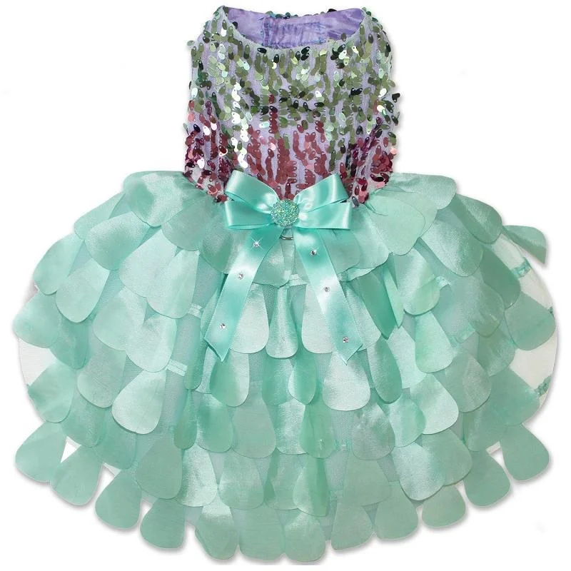- Chinchilla cooling ice nest ceramic plateOmbre Mint Green Petal Dog Dress