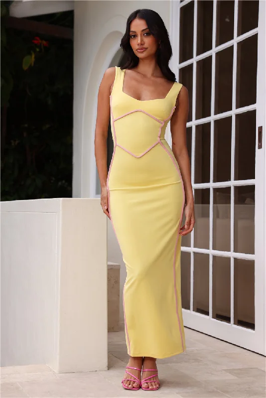 All For Fashion Maxi Dress Yellow